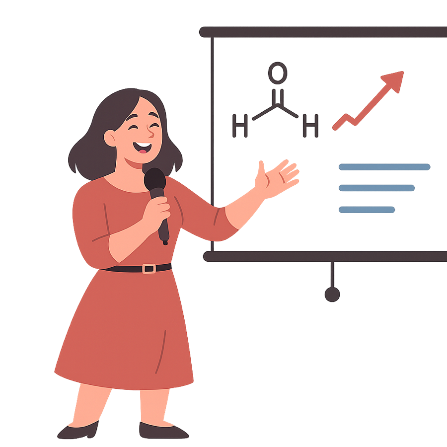 Illustration of a teacher giving an engaging presentation